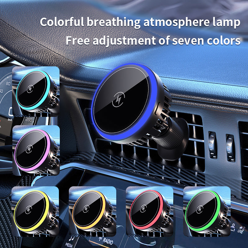 T2 Car Magnetic Wireless Charger Colorful Light Vehicle Air Vent Phone Charging Stand T2 Car Magnetic Wireless Charger Colorful Light Vehicle Air Vent Phone Charging Stand